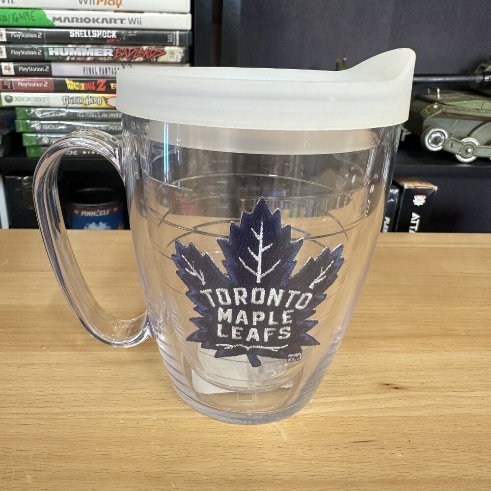 Toronto Maple Leafs Coffee Mug 14oz Clear Travel Tumbler Tervis NHL Official